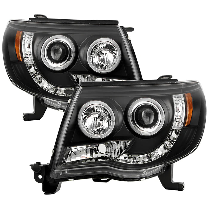 Spyder Black Projector Headlights W/ Halo LED for Tacoma (2005-2011)