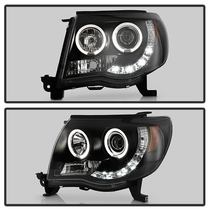 Spyder Black Projector Headlights W/ Halo LED for Tacoma (2005-2011)