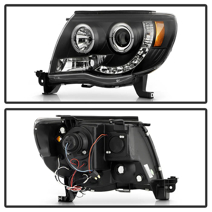 Spyder Black Projector Headlights W/ Halo LED for Tacoma (2005-2011)