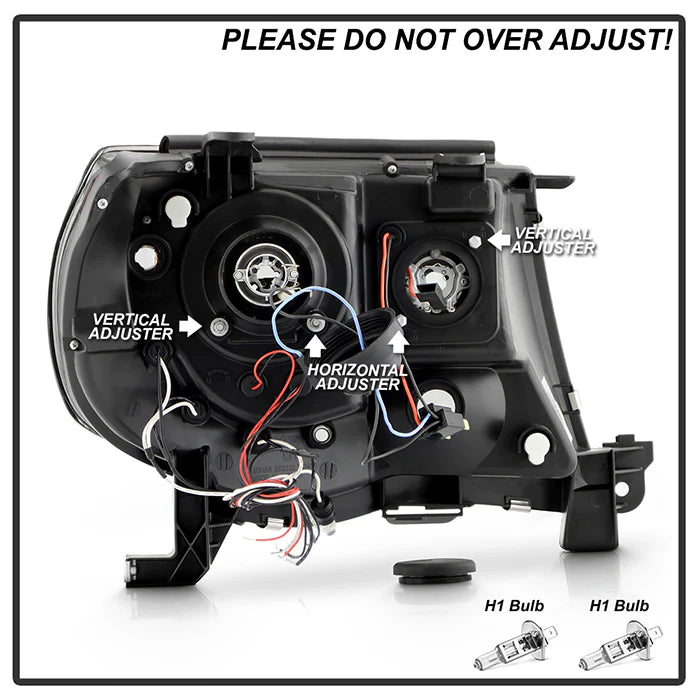 Spyder Black Projector Headlights W/ Halo LED for Tacoma (2005-2011)