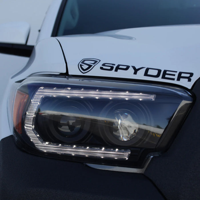 Spyder Black Projector Headlights W/LED Turn Signal for Tacoma halogen W/O LED DRL(2016–2022)