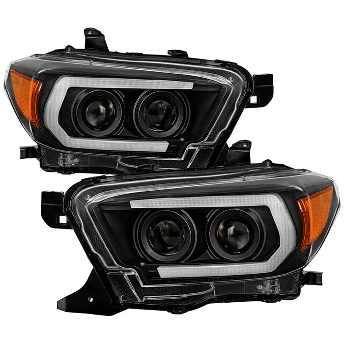 Spyder Black Projector Headlights W/LED Turn Signal for Tacoma halogen W/O LED DRL(2016–2022)