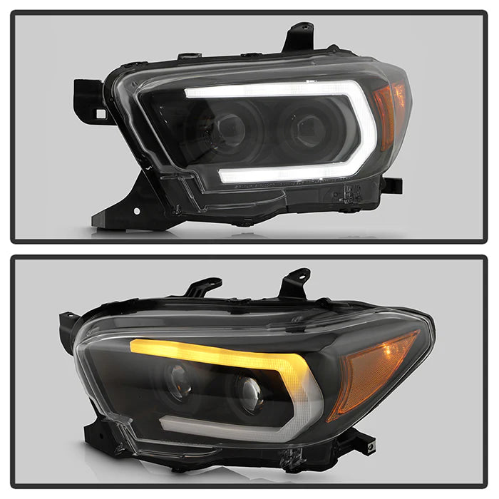 Spyder Black Projector Headlights W/LED Turn Signal for Tacoma halogen W/O LED DRL(2016–2022)