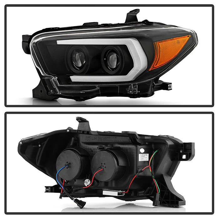Spyder Black Projector Headlights W/LED Turn Signal for Tacoma halogen W/O LED DRL(2016–2022)