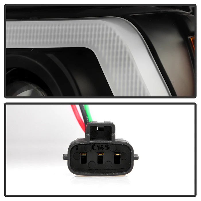 Spyder Black Projector Headlights W/LED Turn Signal for Tacoma halogen W/O LED DRL(2016–2022)