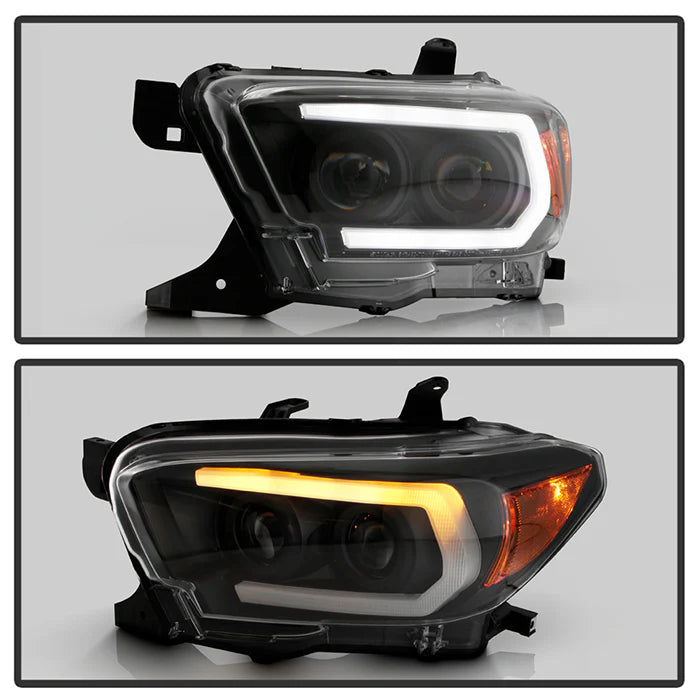 Spyder Black Projector Headlights W/LED Turn Signal for Tacoma halogen W/LED DRL(2016–2022)
