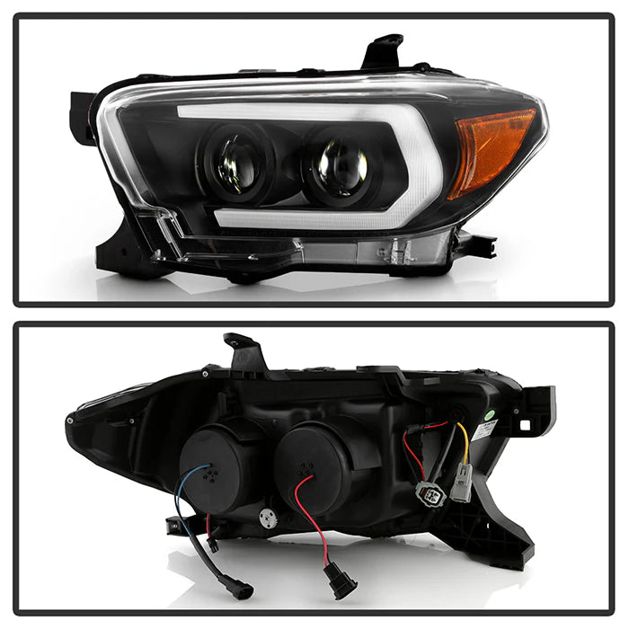 Spyder Black Projector Headlights W/LED Turn Signal for Tacoma halogen W/LED DRL(2016–2022)