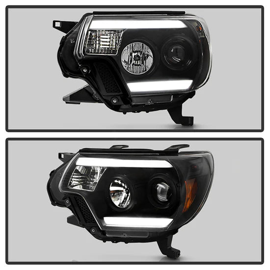 Spyder Black Projector Headlights W/ Light Bar DRL for Tacoma (2012-2015)