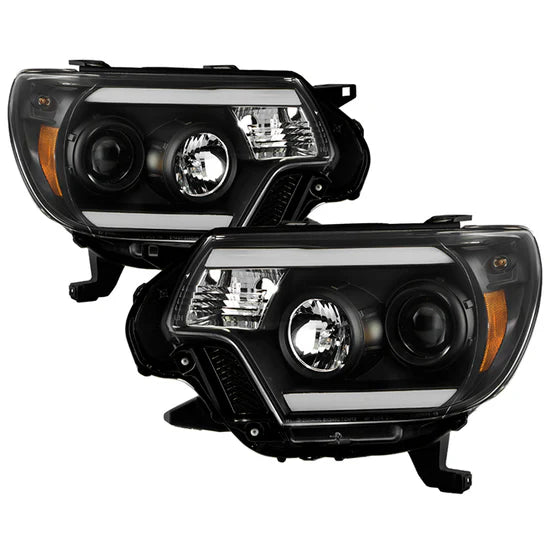 Spyder Black Projector Headlights W/ Light Bar DRL for Tacoma (2012-2015)