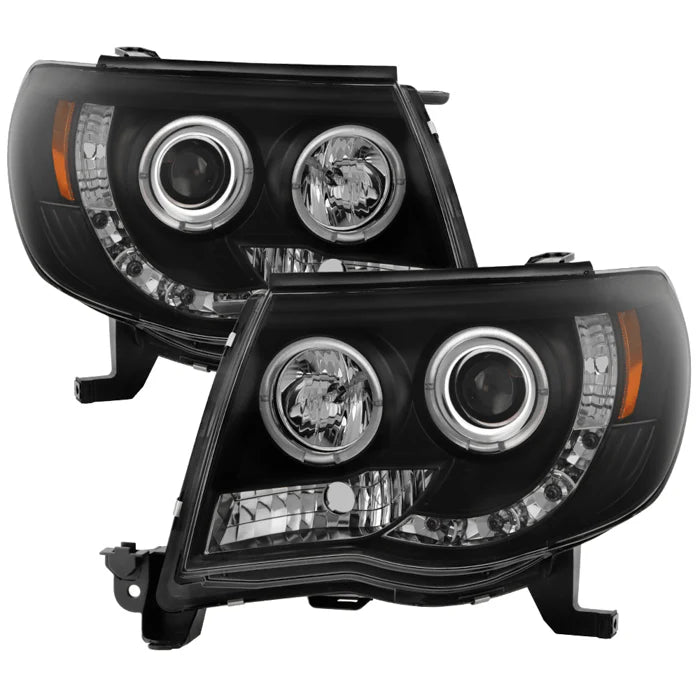 Spyder Black Smoke Projector Headlights W/ Halo LED for Tacoma (2005-2011)