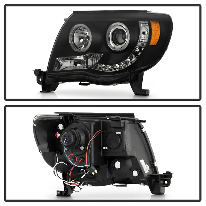 Spyder Black Smoke Projector Headlights W/ Halo LED for Tacoma (2005-2011)