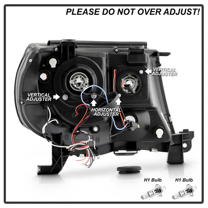 Spyder Black Smoke Projector Headlights W/ Halo LED for Tacoma (2005-2011)