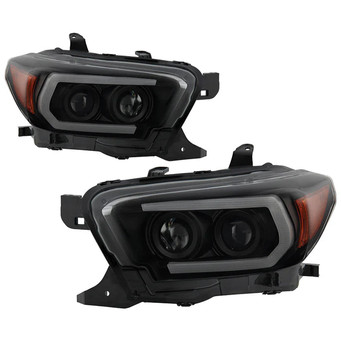 Spyder Black Smoke Projector Headlights for Tacoma Halogen W/O LED DRL (2016–2022)