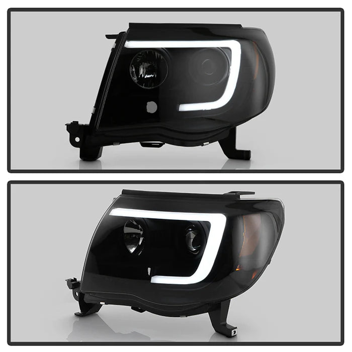 Spyder Black Smoke V2 Projector Headlights W/DRL Light Bar for Tacoma (2005-2011)