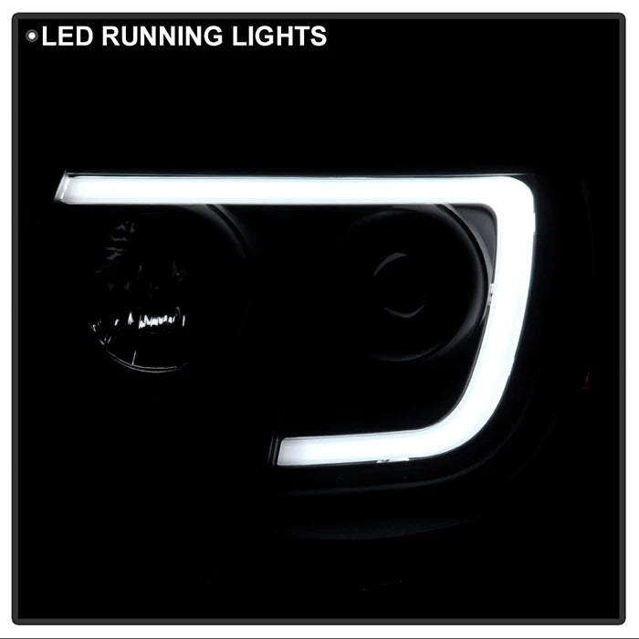 Spyder Black Smoke V2 Projector Headlights W/DRL Light Bar for Tacoma (2005-2011)