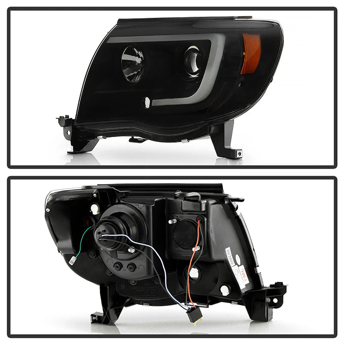 Spyder Black Smoke V2 Projector Headlights W/DRL Light Bar for Tacoma (2005-2011)