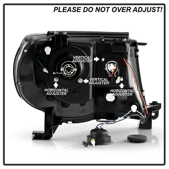 Spyder Black Smoke V2 Projector Headlights W/DRL Light Bar for Tacoma (2005-2011)