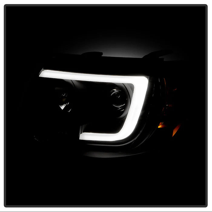 Spyder Black V2 Projector Headlights W/DRL Light Bar for Tacoma (2005-2011)