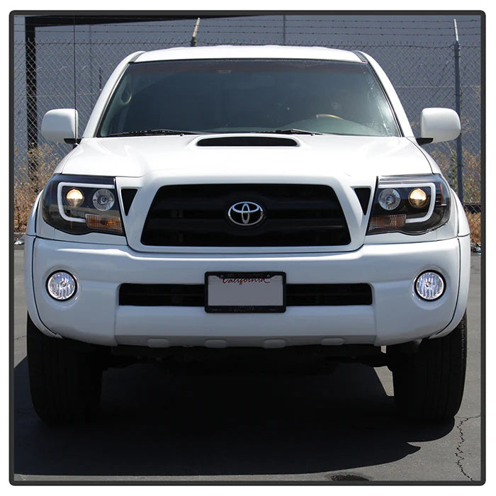 Spyder Black V2 Projector Headlights W/DRL Light Bar for Tacoma (2005-2011)