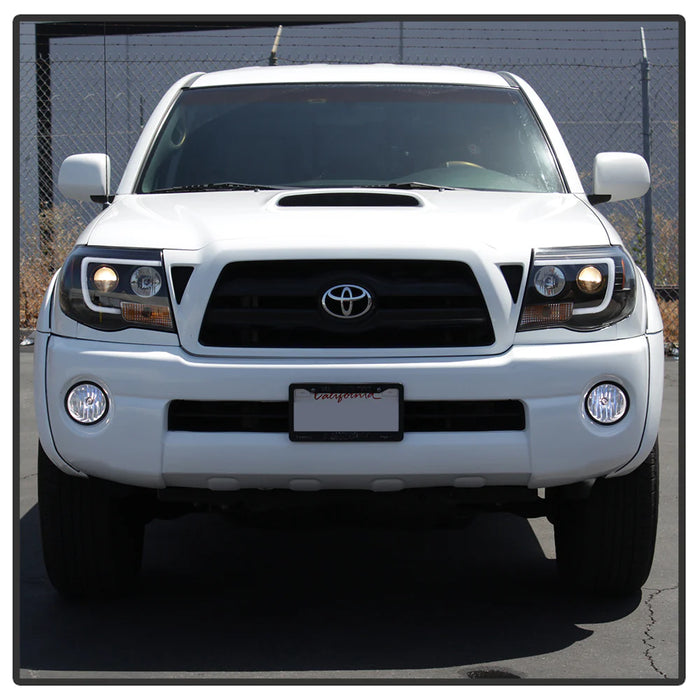 Spyder Black V2 Projector Headlights W/DRL Light Bar for Tacoma (2005-2011)