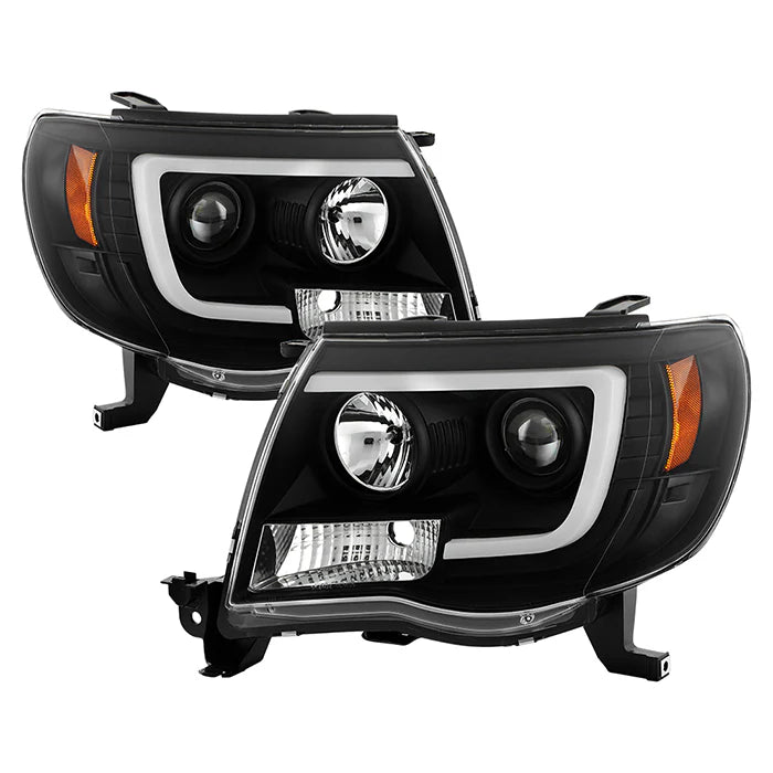 Spyder Black V2 Projector Headlights W/DRL Light Bar for Tacoma (2005-2011)