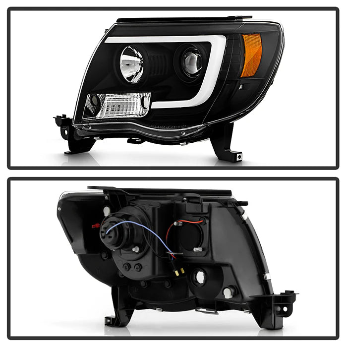 Spyder Black V2 Projector Headlights W/DRL Light Bar for Tacoma (2005-2011)