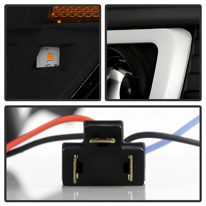 Spyder Black V2 Projector Headlights W/DRL Light Bar for Tacoma (2005-2011)