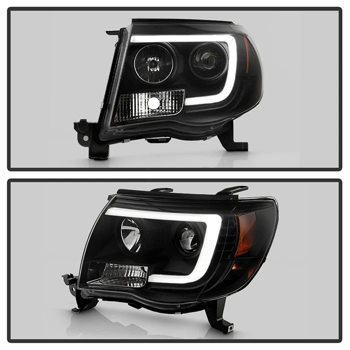 Spyder Black V2 Projector Headlights W/DRL Light Bar for Tacoma (2005-2011)