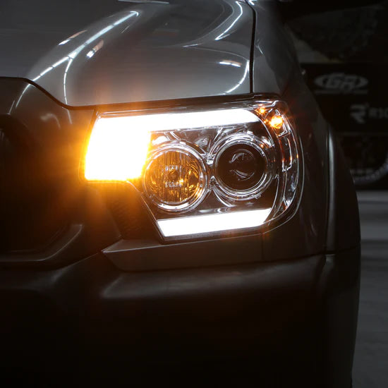 Spyder Chrome Headlights W/ Light Bar DRL for Tacoma (2012-2015)