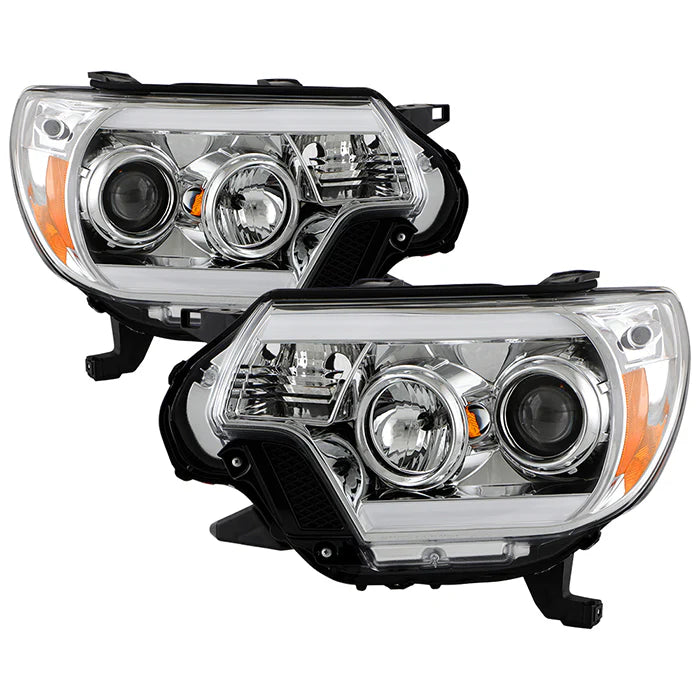 Spyder Chrome Headlights W/ Light Bar DRL for Tacoma (2012-2015)