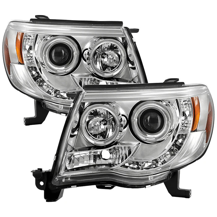 Spyder Chrome Projector Headlights W/ Halo LED for Tacoma (2005-2011)