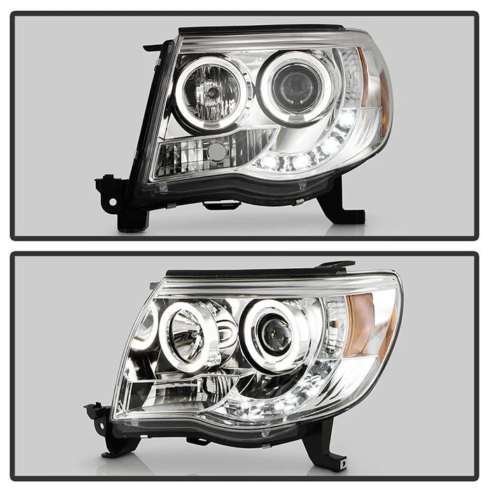 Spyder Chrome Projector Headlights W/ Halo LED for Tacoma (2005-2011)