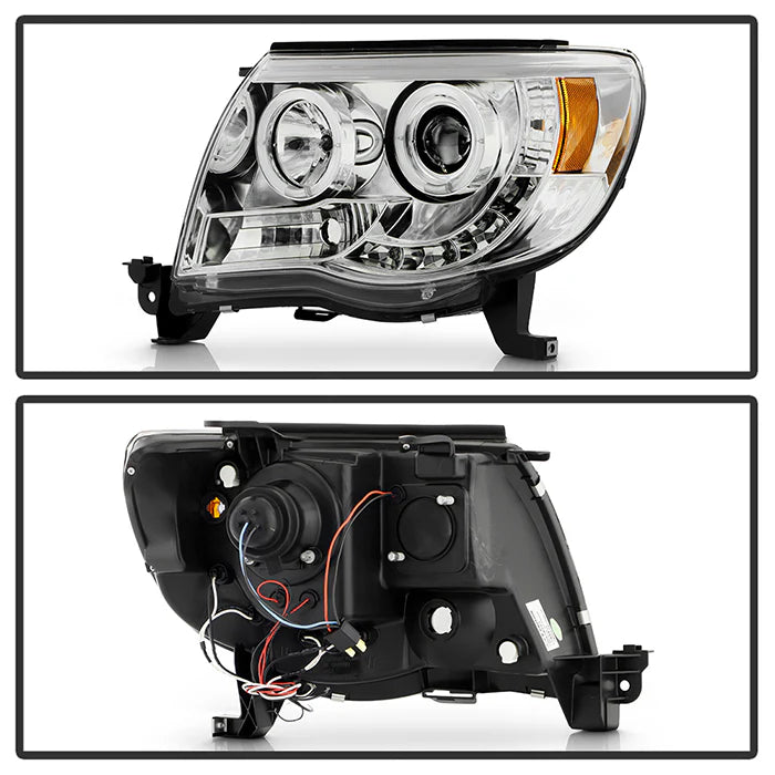 Spyder Chrome Projector Headlights W/ Halo LED for Tacoma (2005-2011)