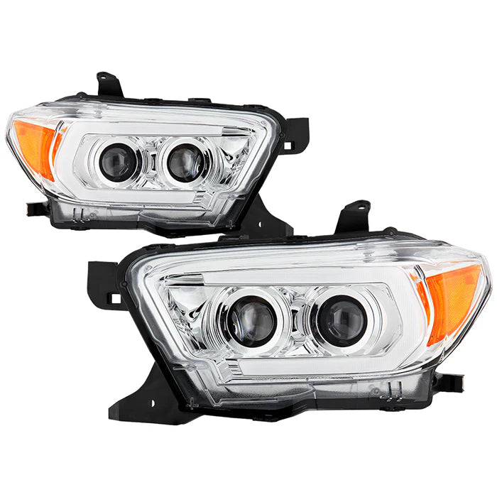 Spyder Chrome Projector Headlights W/LED Turn Signal for Tacoma halogen W/LED DRL(2016–2022)