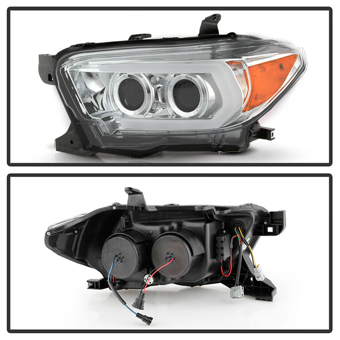 Spyder Chrome Projector Headlights W/LED Turn Signal for Tacoma halogen W/LED DRL(2016–2022)