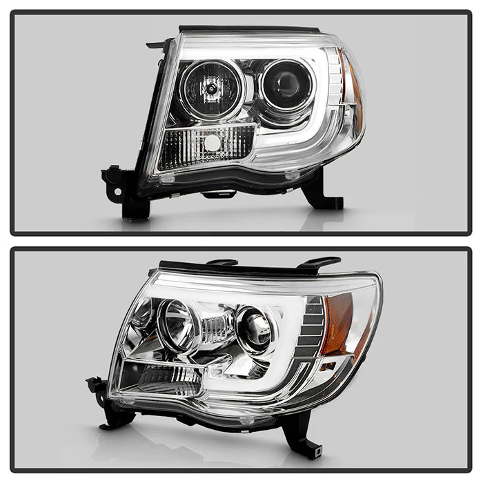 Spyder Chrome V2 Projector Headlights W/DRL Light Bar for Tacoma (2005-2011)