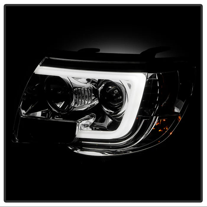 Spyder Chrome V2 Projector Headlights W/DRL Light Bar for Tacoma (2005-2011)