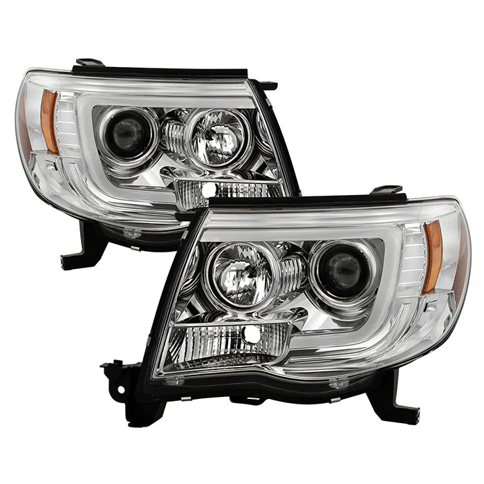Spyder Chrome V2 Projector Headlights W/DRL Light Bar for Tacoma (2005-2011)