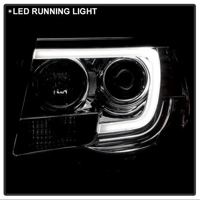 Spyder Chrome V2 Projector Headlights W/DRL Light Bar for Tacoma (2005-2011)