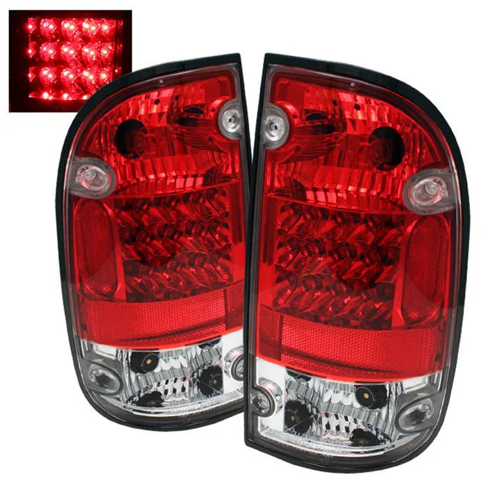 Spyder Red Clear LED Tail Lights for Tacoma (2001-2004)