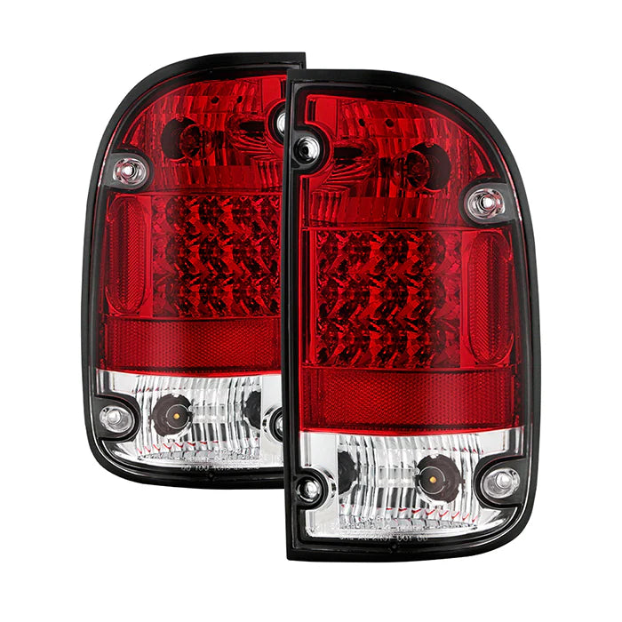 Spyder Red Clear LED Tail Lights for Tacoma (1995-2000)