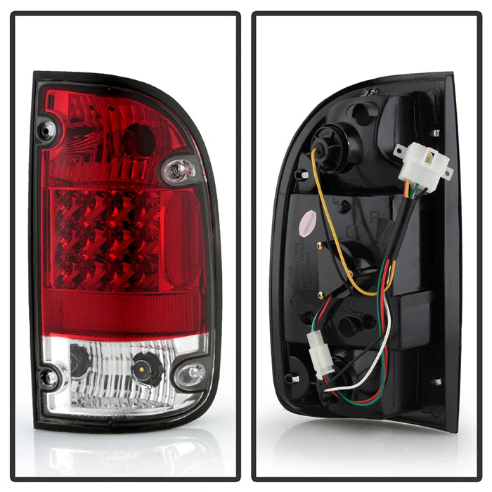 Spyder Red Clear LED Tail Lights for Tacoma (1995-2000)