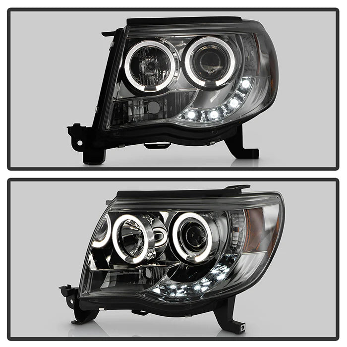 Spyder Smoke Projector Headlights W/ Halo LED for Tacoma (2005-2011)