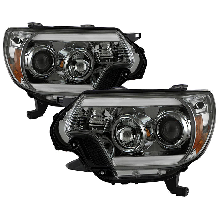 Spyder Smoke Projector Headlights W/ Light Bar DRL for Tacoma (2012-2015)