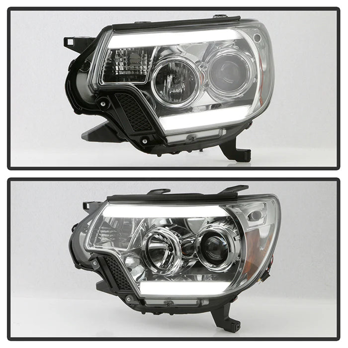 Spyder Smoke Projector Headlights W/ Light Bar DRL for Tacoma (2012-2015)