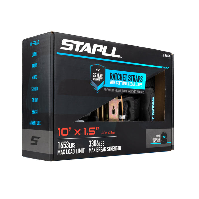 STAPLL 1.5" X 10' HD Ratchet Strap Set (2-Pack)