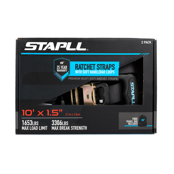 STAPLL 1.5" X 10' HD Ratchet Strap Set (2-Pack)
