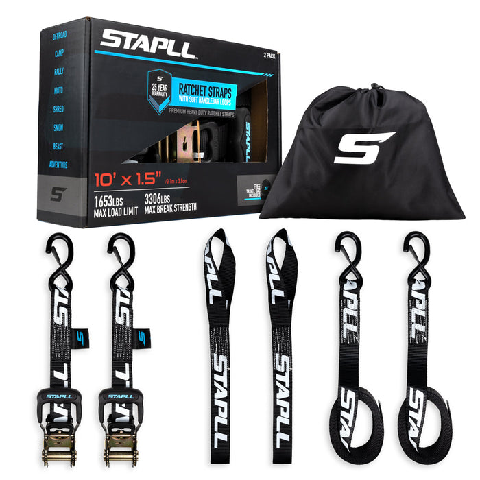 STAPLL 1.5" X 10' HD Ratchet Strap Set (2-Pack)