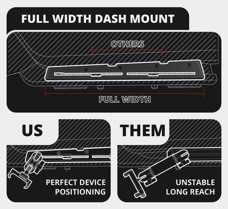 Tackform TRAXX™ - Slim Track Dash Bracket With 20LITE Phone & Tablet Mounts for Tacoma (2016-2023)