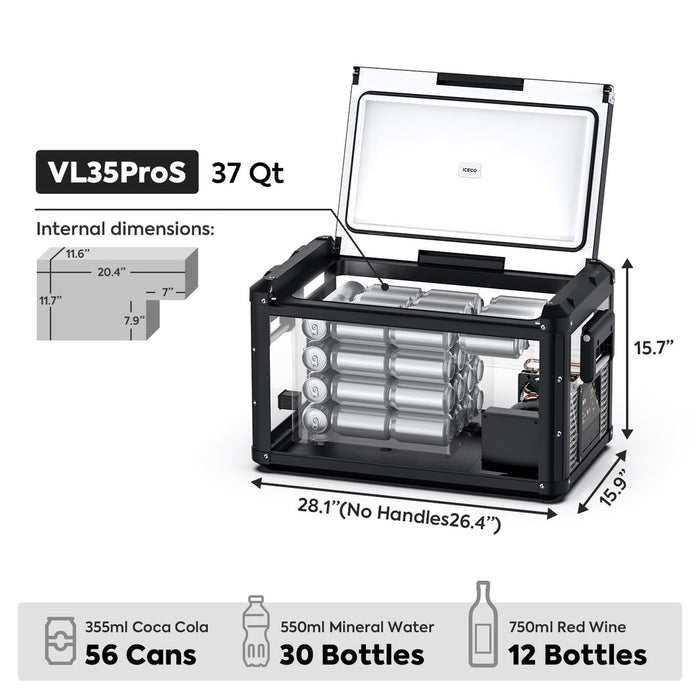 ICECO VL35ProS Single Zone Portable Freezer 35 LT
